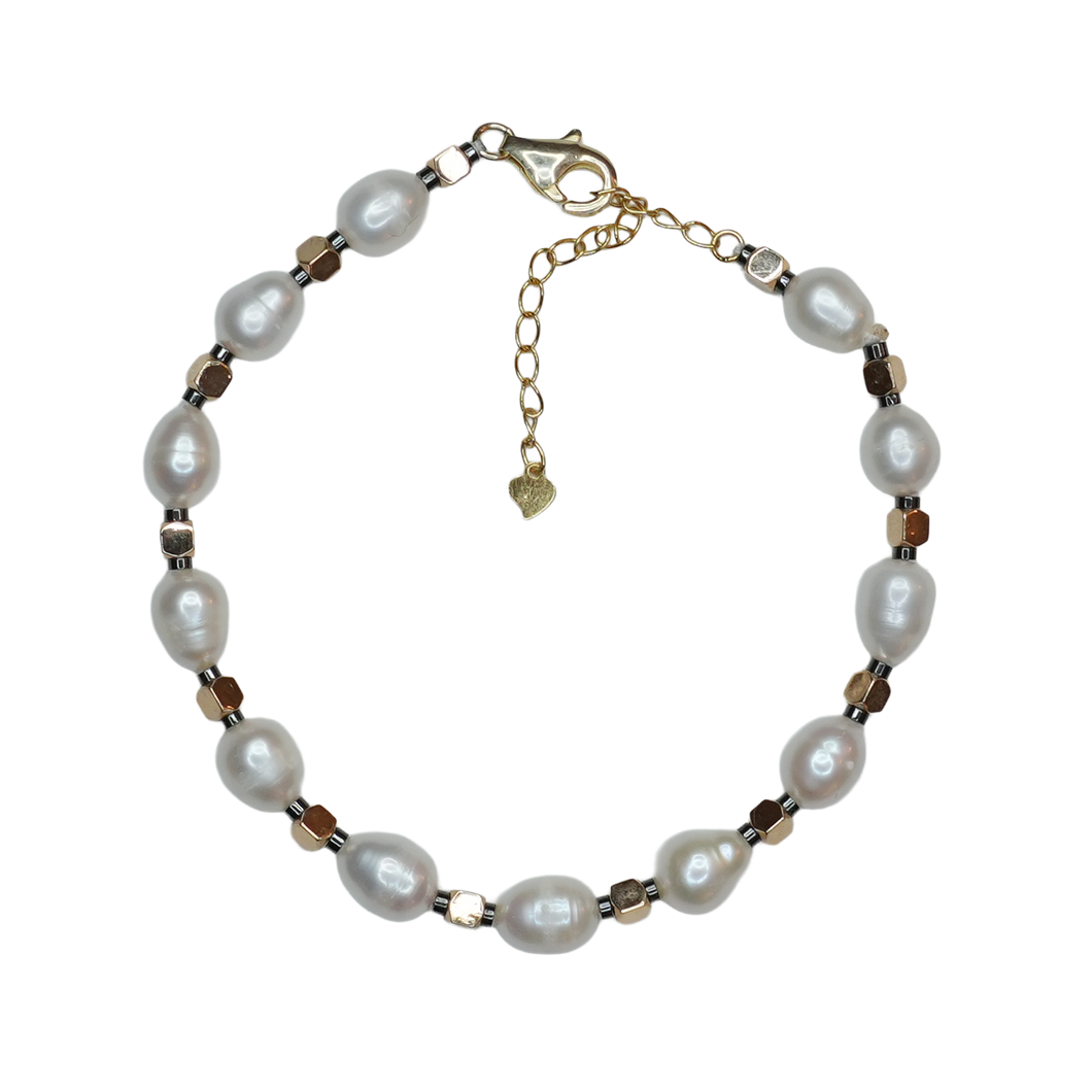 Perlenarmband Gold